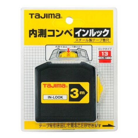 Tajima ergonomique Mètre à ruban 3m/13mm avec fenêtre, 1pièce, Taj de 11824