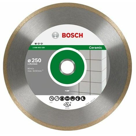 pour carrelage et matériaux de construction, Ø 125 mm Gris & 2 pièces Disques diamantés Bosch 2608602536 Disque à tronçonner diamanté standard for ceramic 180 x 25,40 x 1,6 x 7 mm 