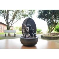 Zen\'Light Bouddha Grace Fontaine, Résine, Bronze, 26 x 26 x 40 cm