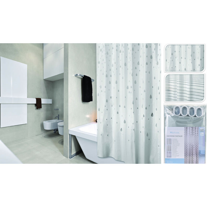 Tenda Doccia Antimuffa 180x180cm Copri Vasca Bagno Impermeabile Indaco 03346