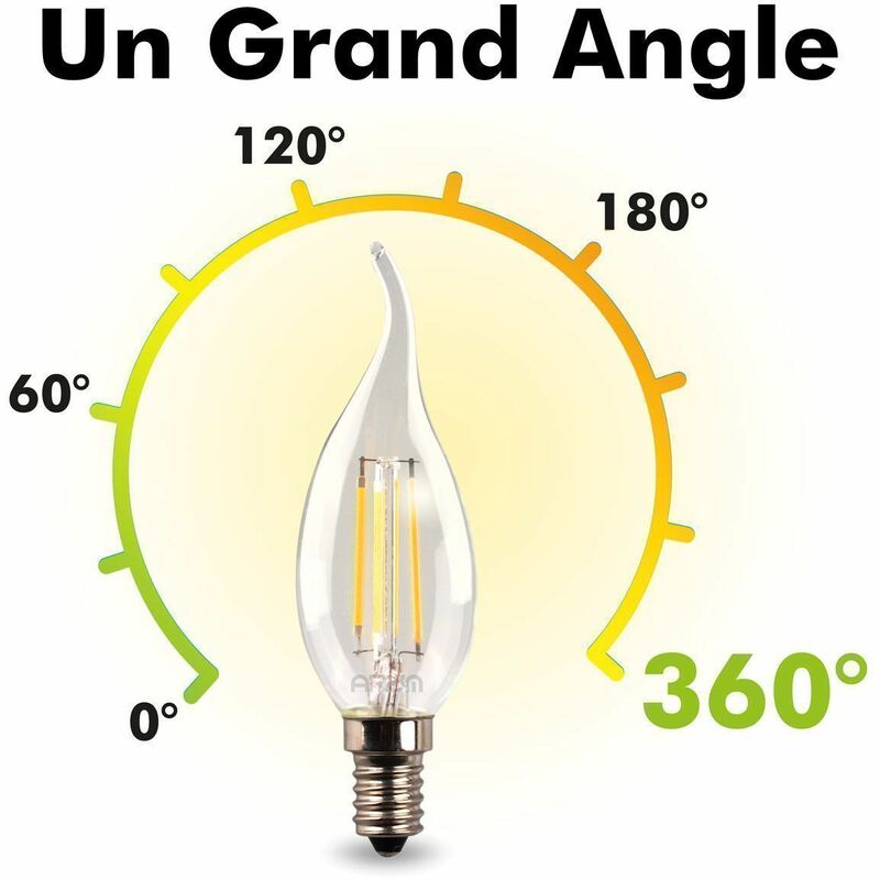 10 lampadine LED 8W E14, soffio di vento, 720 lumen, 3000K/4000K/5000K