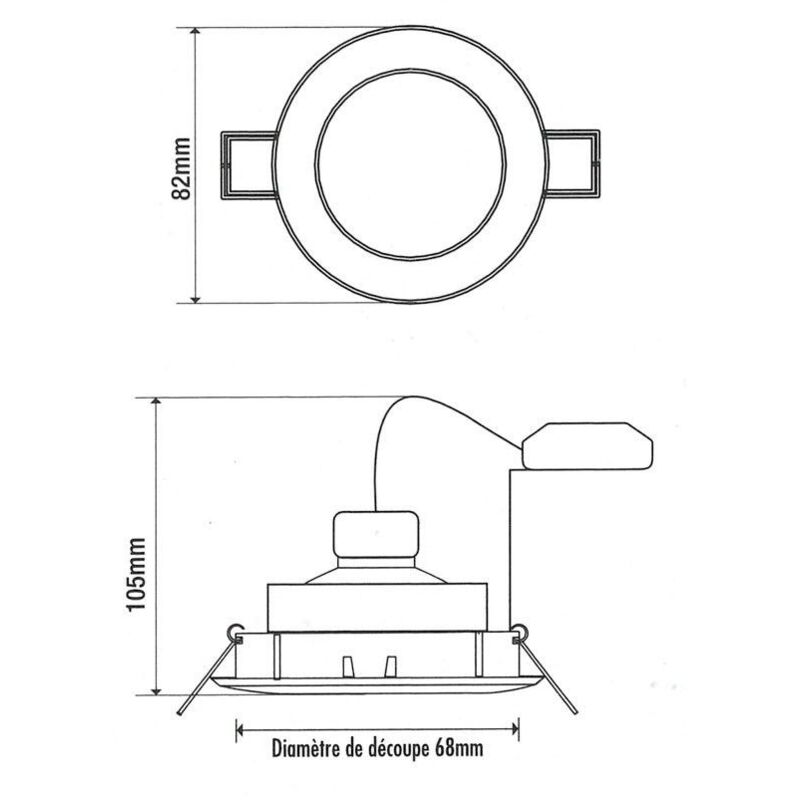 Faretto LED bagno completo IP65 Acciaio spazzolato 82mm + lampadina MR16