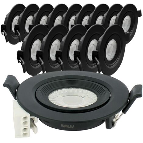 15 Faretti da Incasso LED Nero Asturia Orientabile 7W Eq. 75 W  Température de Couleur: Bianco caldo 3000K