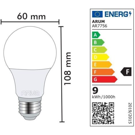 Lotto di 10 lampadine a LED E27 equivalenti 60W 806lm Warm White