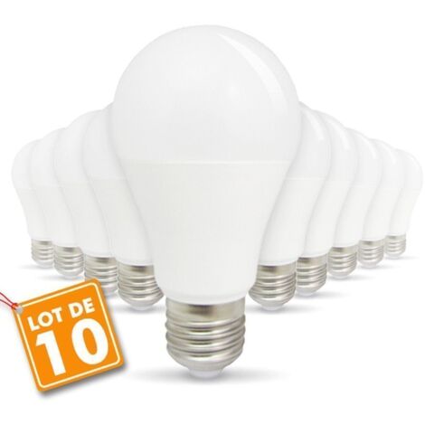 Lot 10 Ampoules OSRAM E27 – 60W – Blanc, Forme Ronde – Neuves