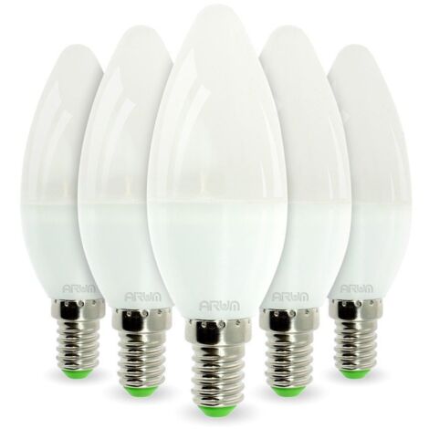 Lotto di 5 lampadine a LED E14 6W Eq 40W  Température de Couleur: Blanc neutre 4000K