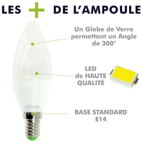 Lotto di 5 lampadine a LED E14 6W Eq 40W  Température de Couleur: Blanc neutre 4000K