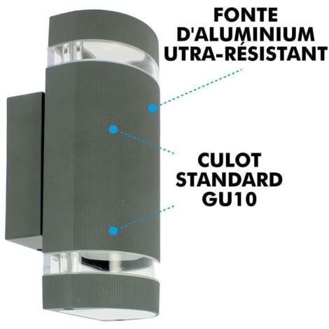 TORRE Applique da esterno tondo antracite IP54