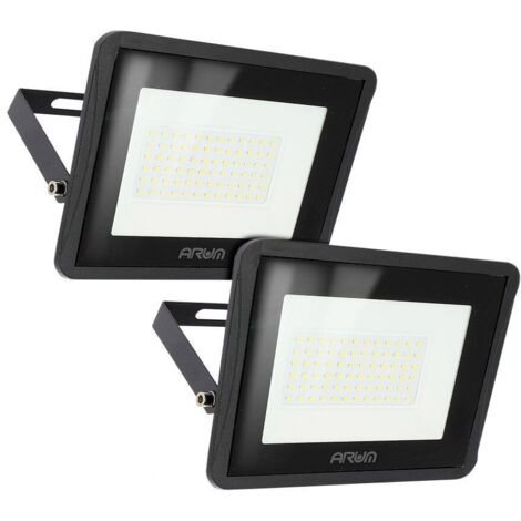 Lotto di 2 proiettori a LED 50W Alta luminosità 4500 Lumen IP65 Température de Couleur: Bianco neutro 4000K