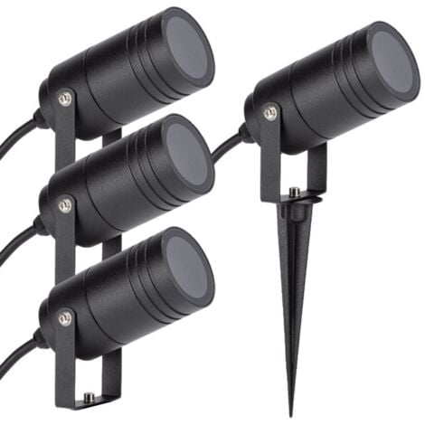 Set di 4 faretti a picchetto da esterno IP65 per illuminazione da giardino  LED GU10 GABIN