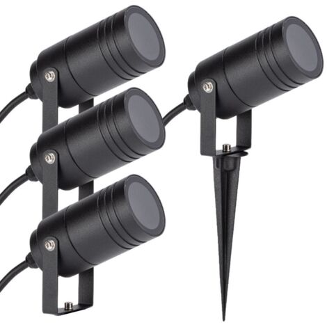 Faretti A LED Da Giardino Con Picchetto – 3W 220V IP65 – Bianco Freddo – Set Da 10 Pezzi