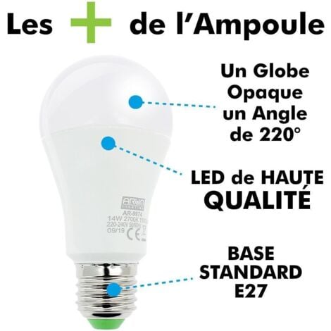 LOTTO DI 10 LAMPADINE LED E27 14W Eq 100W