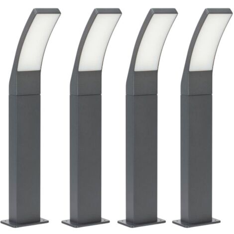 Set di 4 colonnine LED 12.5W Curve 1000Lm Eq 70W 60cm