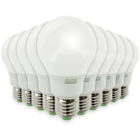 Set di 10 lampadine LED E27 8W eq 60W 806lm  Température de Couleur: 6000K bianco freddo