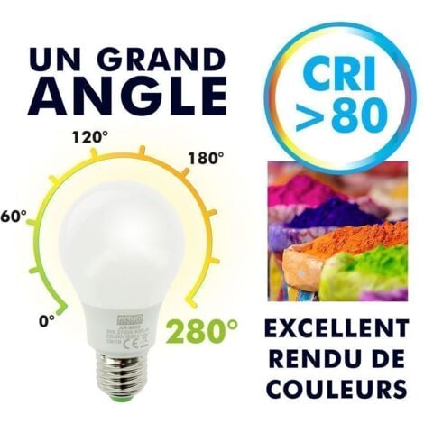 Set di 10 lampadine LED E27 8W eq 60W 806lm  Température de Couleur: 6000K bianco freddo