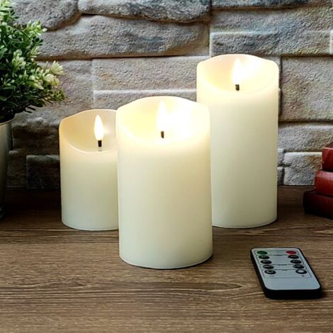 Candele Coniche Batteria Candele LED Affusolate Con Telecomando - Confezione Da 10 Con Timer Per Decorazione Casa E Feste Candele Decorative - Foto 10
