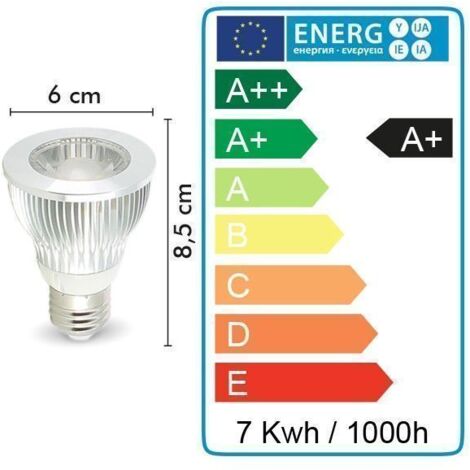 Set di 10 lampadine LED E27 PAR20 7W Eq 50W  Température de Couleur: Bianco neutro 4000K