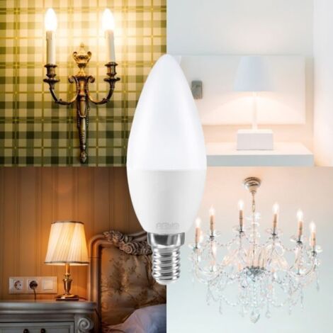Set di 10 lampadine LED a candela E14 5.5W Equivalente 40W 470LM ARUM  Température de Couleur: Bianco neutro 4000K