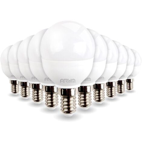 Set di 10 lampadine LED E14 P45 5.5W Eq 40W Température de Couleur: Blanc  neutre