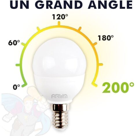 Set di 10 lampadine LED E14 P45 5.5W Eq 40W  Température de Couleur: Bianco neutro 4000K