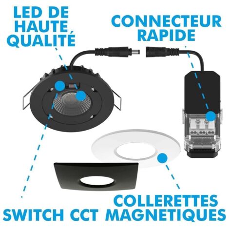 10 Faretti LED Da Incasso 3W Bianco Freddo – 280-300 Lumen, 60°, Equivalente 30W, Non Dimmerabile