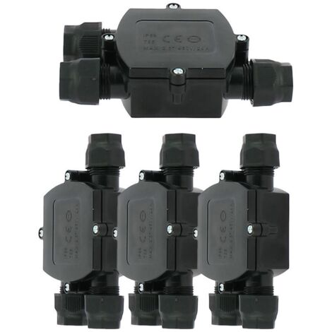Set di 4 scatole di interconnessione impermeabili 3 vie con connettore automatico IP68 (1/3)