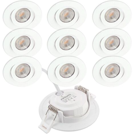 10 Faretti da Incasso LED ASTURIA Orientabile 7W Eq. 75W Température de Couleur: Bianco neutro 4000K