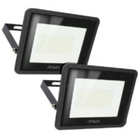 Lotto di 2 proiettori a LED 50W Alta luminosità 4500 Lumen IP65 Température de Couleur: Bianco caldo 3000K