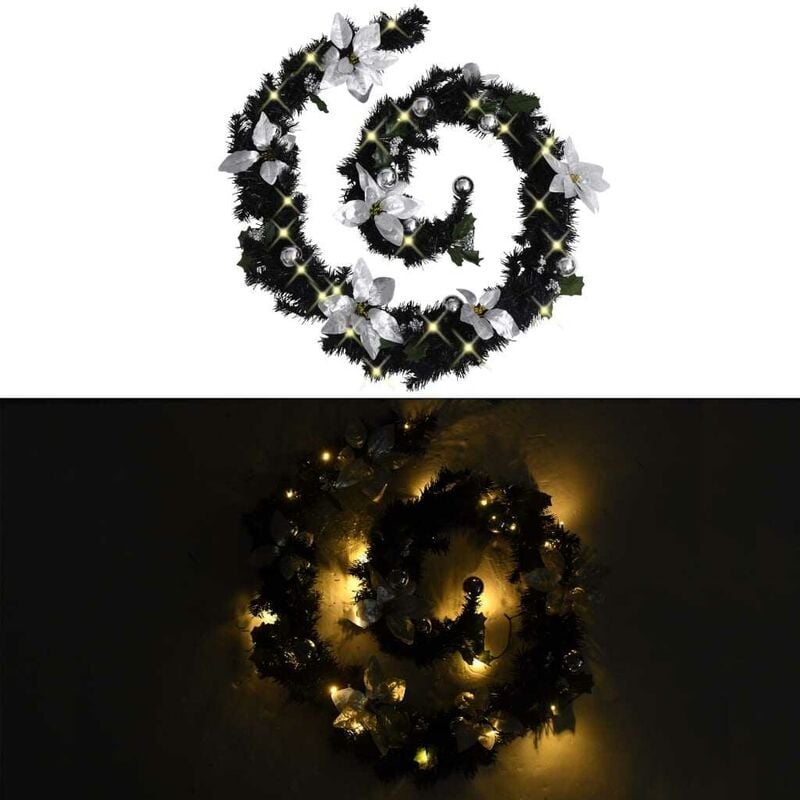 Schwarz PVC 2,7 LED-Lichtern mit FF320973DE Weihnachtsgirlande m