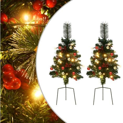 Künstlicher Weihnachtsbaum mit LEDs 2 Stk. 76 cm PVC