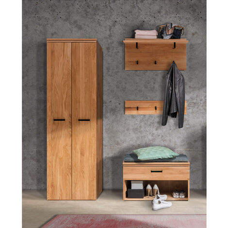 GROF Weißer Eckschrank Aus Eiche – Platzsparender Kommodenschrank Mit Regal, Fertig Montiert