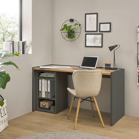 Büromöbel Set anthrazit mit Eiche CRISP-61 modern 2-teilig mit Schreibtisch (1/5)