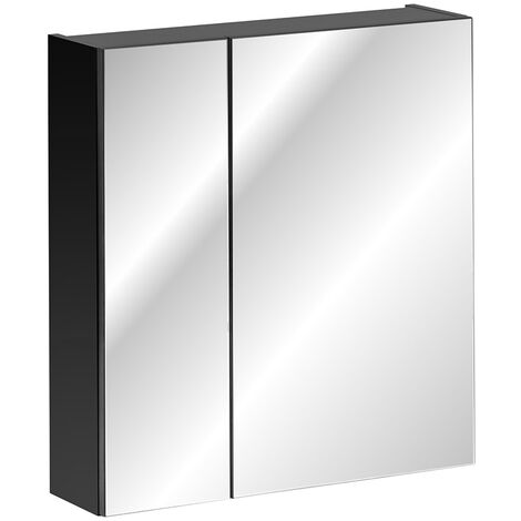 Spiegelschrank 60cm, matt schwarz PUEBLA-56-BLACK (1/5)