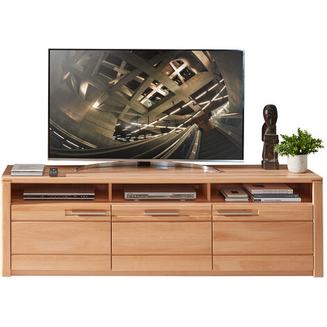 TV Lowboard Fernsehtisch, 190cm, Front Kernbuche Massiv NEWTON-36