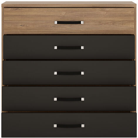 Produktbild von Flurmöbel Set Modern Mit Garderobenschrank Eiche Mit Grau IOLA-05, 3-teilig