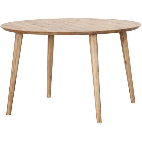 Tribesigns Runder Esstisch 120cm - Braun Mit Schwarz Metallgestell Für 4-6 Personen