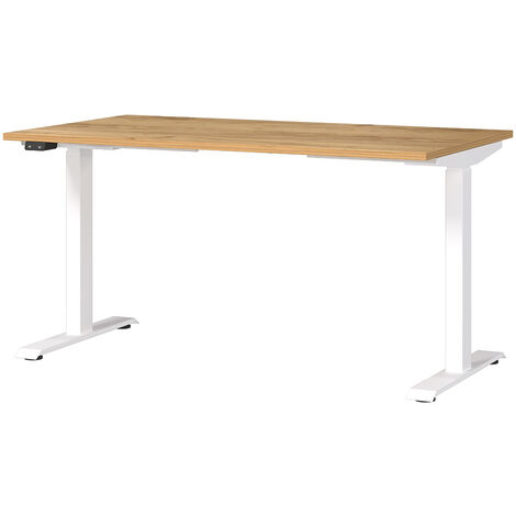 Schreibtisch 140cm, elektrisch höhenverstellbar, Eiche, MEMPHIS-01 (1/5)