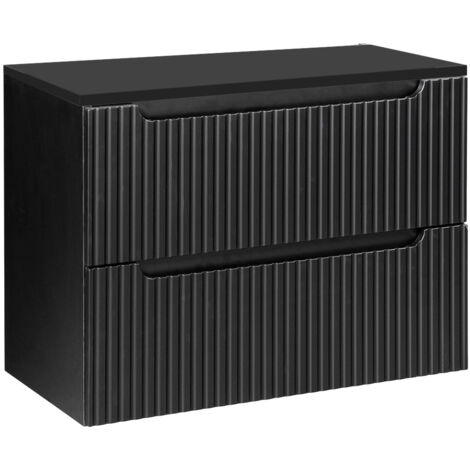 Waschtisch-Unterschrank 80cm, in schwarz, NEWPORT-56-BLACK