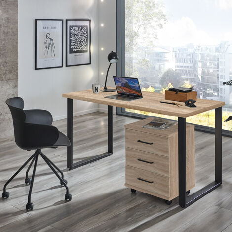 Büromöbel Set 2-teilig HILLSTON-43 mit 120cm Schreibtisch in Eiche (1/4)