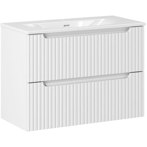 Waschtisch 80cm mit Keramikwaschbecken, weiß, NEWPORT-56-WHITE (1/5)