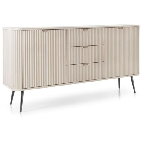 Sideboard gerillt in Kaschmir, Füße schwarz, ZARA-160 (1/5)