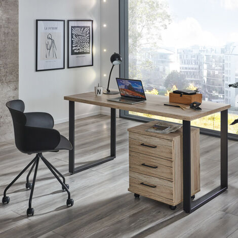 Büromöbel Set 2-teilig HILLSTON-43 mit 120cm Schreibtisch in San Remo Eiche (1/4)