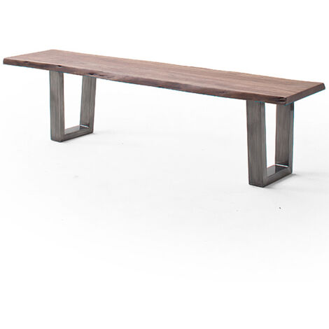 Esszimmer Sitzbank mit 180 cm Breite, Akazie massiv, walnussfarben lackiert - COSENZA-06 (1/3)