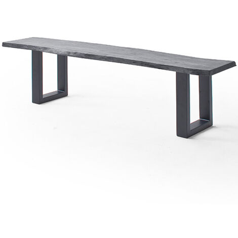 Esszimmer Sitzbank mit 180 cm Breite, Akazie massiv, grau sandgestrahlt - COSENZA-06 (1/3)