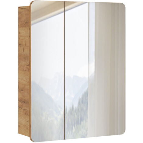 Spiegelschrank 60 cm LUTON-56 in Wotan Eiche Nb. Nb. B/H/T ca. 60/75/16 cm