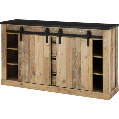 Sideboard SHELTON-61 in Old Style hell Nb. mit anthrazit, B/H/T: ca. 162/91/43 cm (1/5)