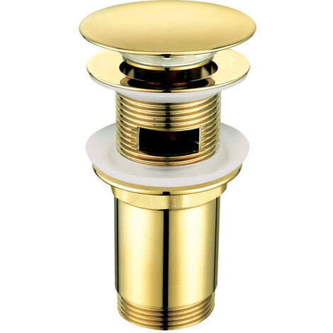 Ablaufventil gold mit und ohne Überlauf mit Pop-Up Funktion B/H/T 6,8/7,5/4,2 cm
