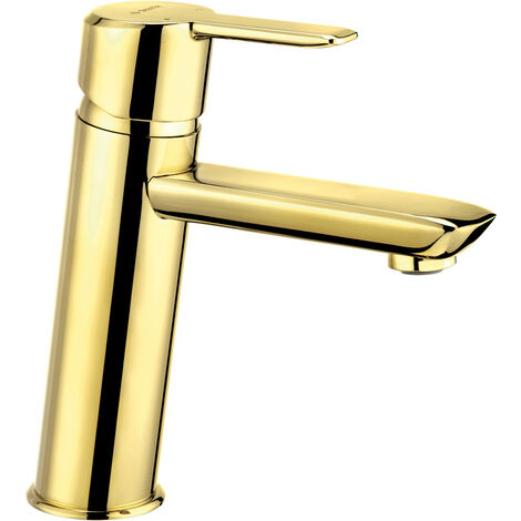 Design Waschtischarmatur in gold ARNIKA-30, B/H/T ca. 4,8 /17,1/16,3 cm