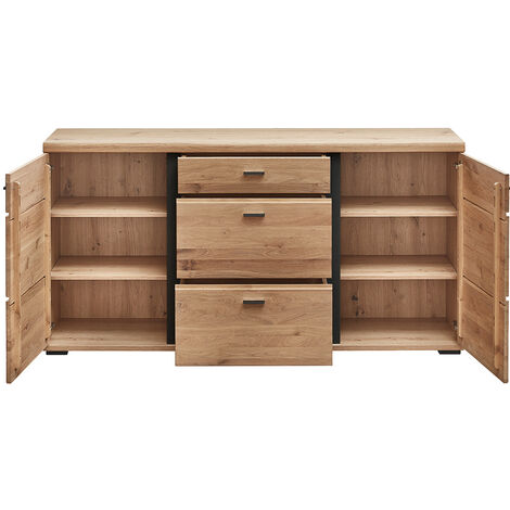 Sideboard Schwarz Matt Holz