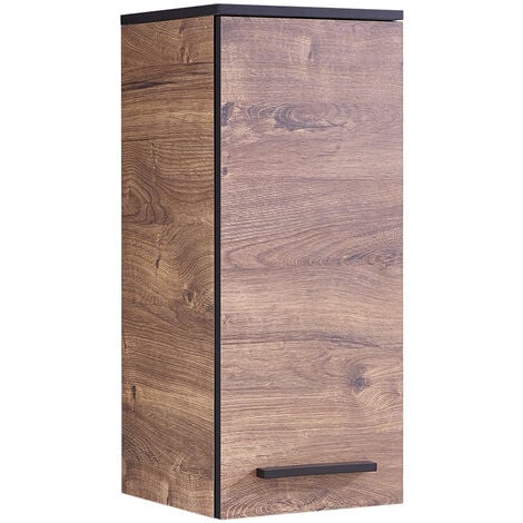 Puraday Hängeschrank Badezimmer Schwarz - 100x36,5x35cm Holzwerkstoff